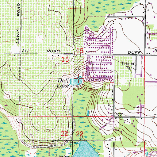 Topographic Map of Duff Lake, FL