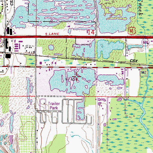 Topographic Map of Pelican Lake, FL