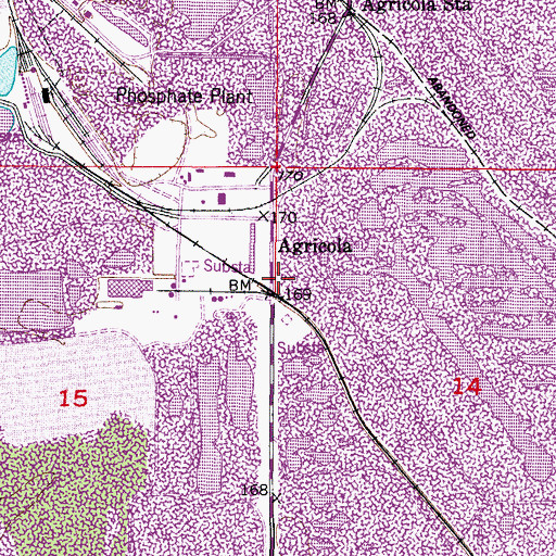 Topographic Map of Agricola, FL