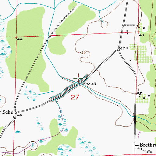 Topographic Map of Basinger, FL