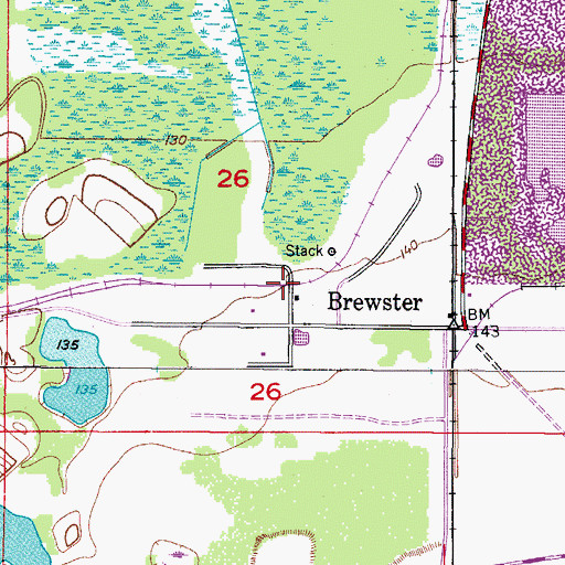 Topographic Map of Brewster (historical), FL