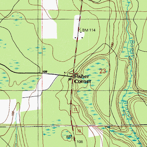 Topographic Map of Fisher Corner, FL