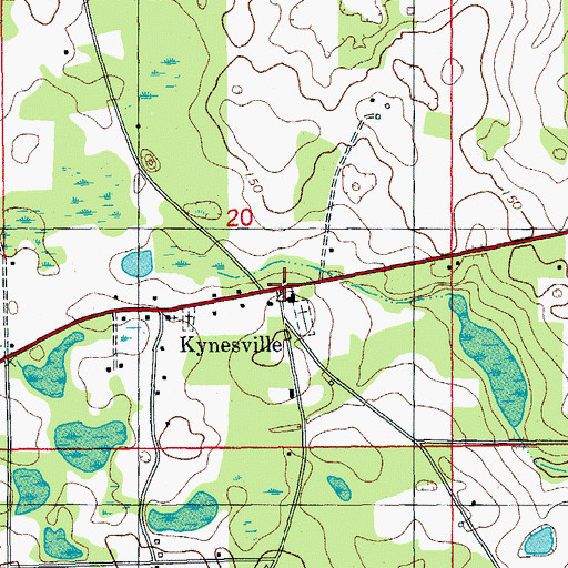 Topographic Map of Kynesville, FL