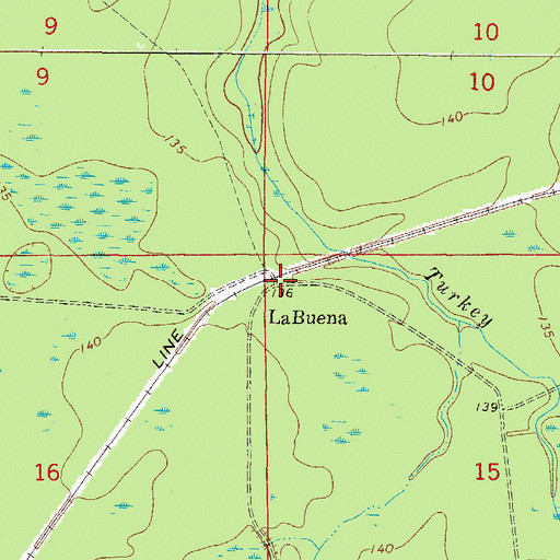 Topographic Map of LaBuena, FL