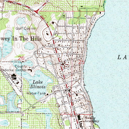 Topographic Map of Howie In The Hills, FL