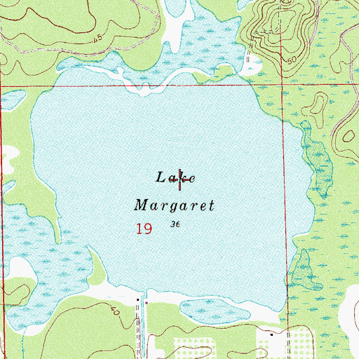 Topographic Map of Margaret Lake, FL