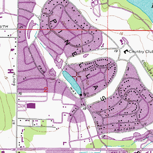 Topographic Map of Lakewood Estates, FL