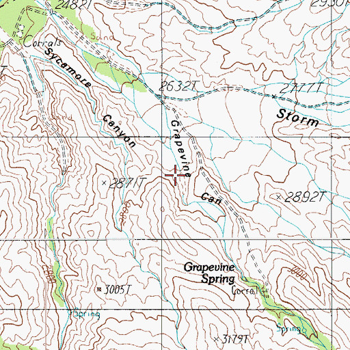 Topographic Map of Grapevine Canyon, AZ