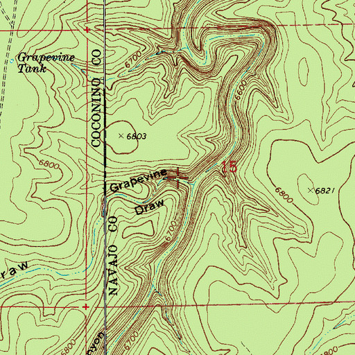 Topographic Map of Grapevine Draw, AZ