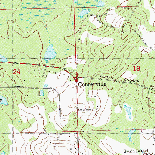 Topographic Map of Centerville, FL