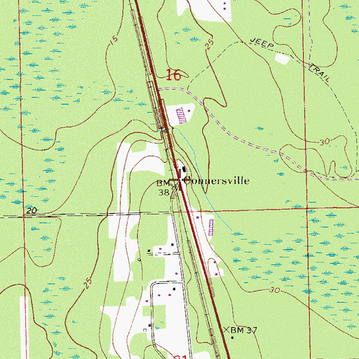 Topographic Map of Connersville, FL