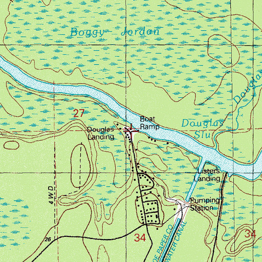Topographic Map of Douglas Landing, FL