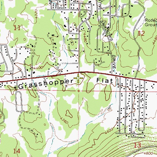Topographic Map of Grasshopper Flat, AZ