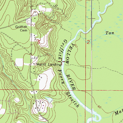 Topographic Map of Meritt Landing, FL