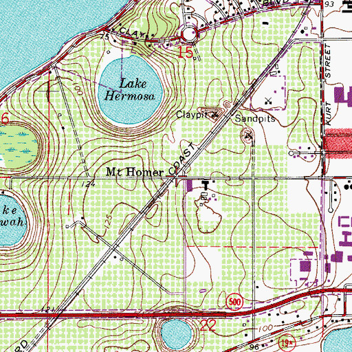 Topographic Map of Mount Homer, FL