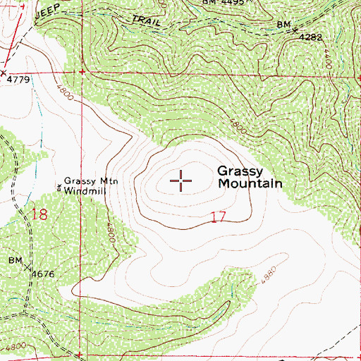 Topographic Map of Grassy Mountain, AZ