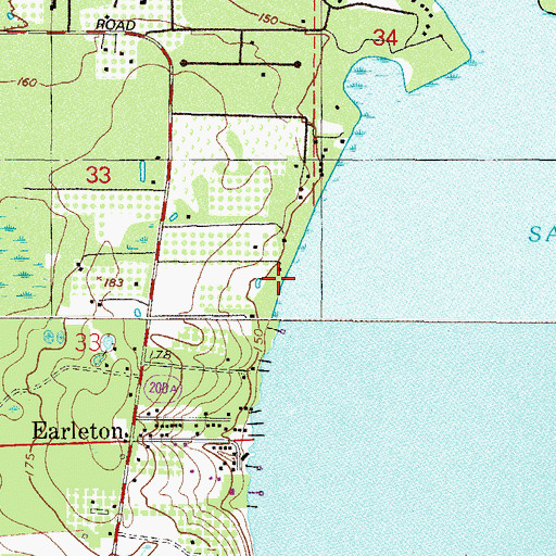 Topographic Map of Santa Fe Beach, FL