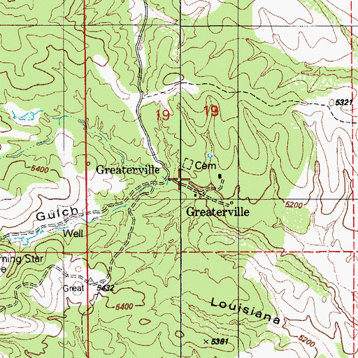 Topographic Map of Greaterville, AZ