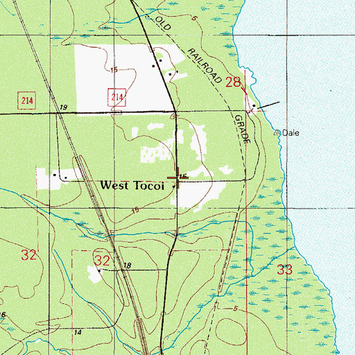 Topographic Map of West Tocoi, FL