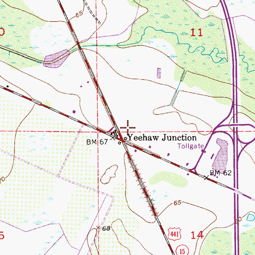 Topographic Map of Yeehaw Junction, FL