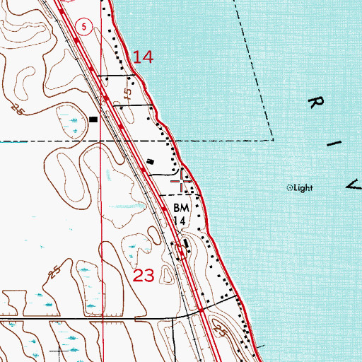 Topographic Map of Brevard County, FL