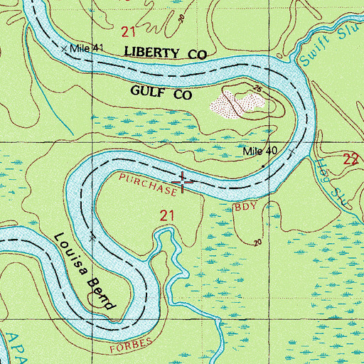 Topographic Map of Moccasin Slough, FL