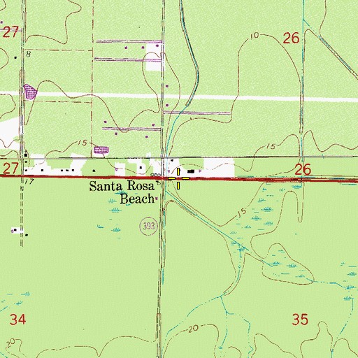 Topographic Map of Cano Square, FL