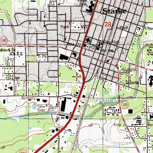 Topographic Map of Bradford Square, FL
