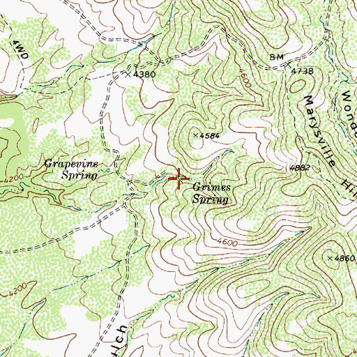 Topographic Map of Grimes Spring, AZ
