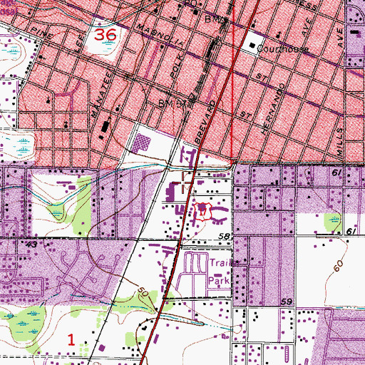 Topographic Map of Arcadia Shopping Plaza, FL