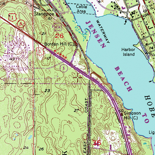 Topographic Map of The Market Place at Hobe Sound, FL
