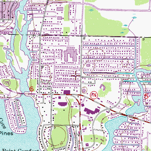 Topographic Map of Englewood Square, FL