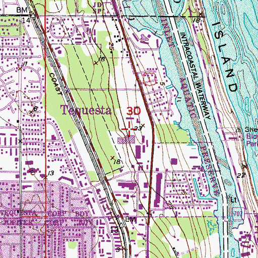 Topographic Map of Village Square, FL