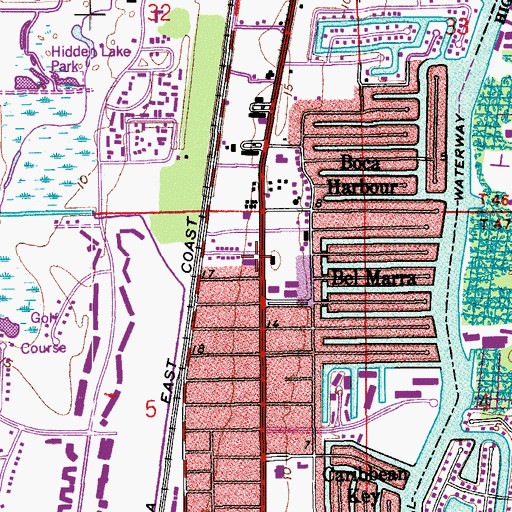 Topographic Map of Boca Raton Shopping Center, FL
