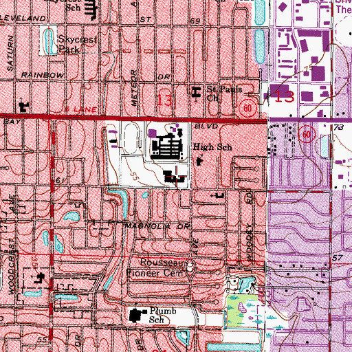 Topographic Map of Northwood Plaza, FL