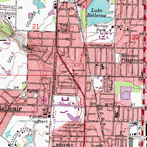 Topographic Map of Enterprise Center, FL
