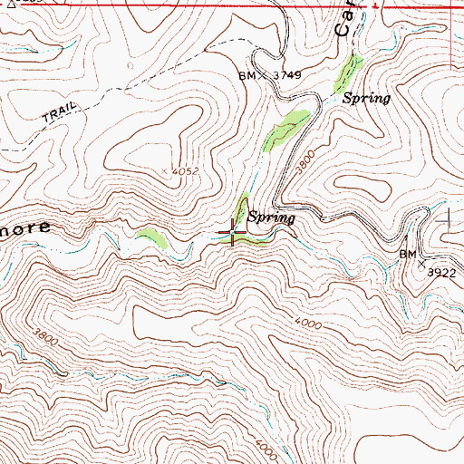 Topographic Map of Hackberry Canyon, AZ
