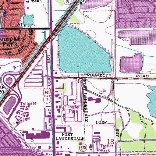 Topographic Map of Oakland Plaza, FL