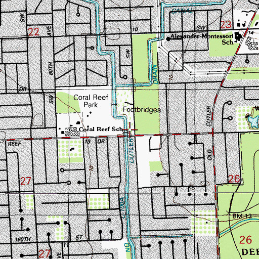 Topographic Map of Dadeland Square, FL