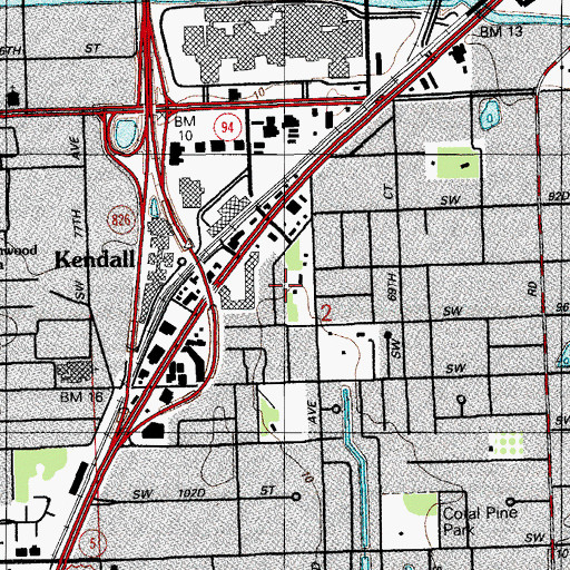 Topographic Map of Deerwood Town Center, FL
