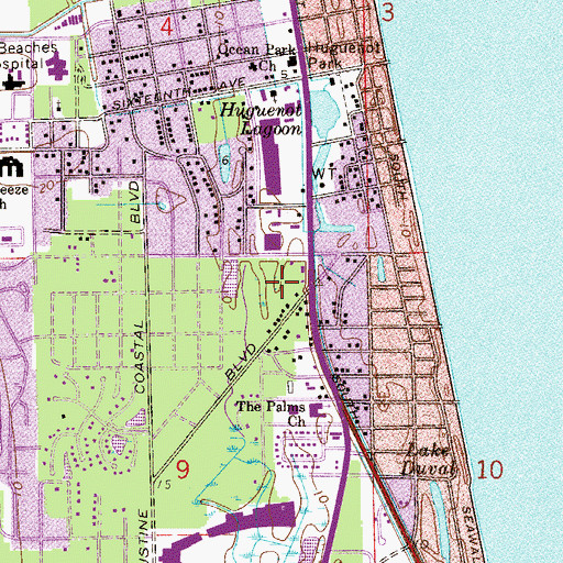 Topographic Map of Pablo Plaza, FL