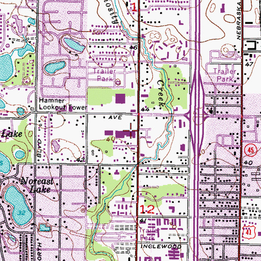 Topographic Map of Fletcher Plaza, FL