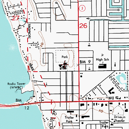 Topographic Map of MILA Elementary School, FL
