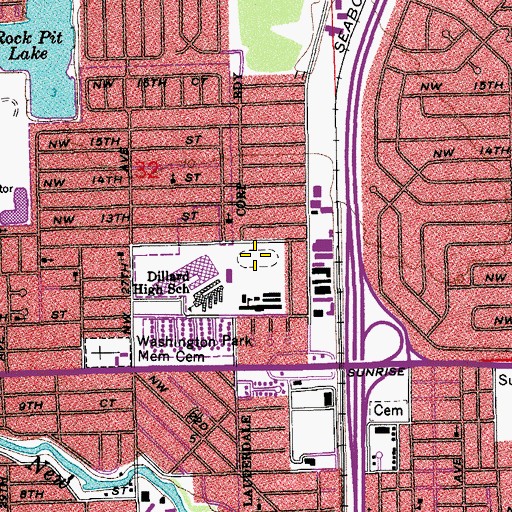Topographic Map of Dillard Elementary School, FL