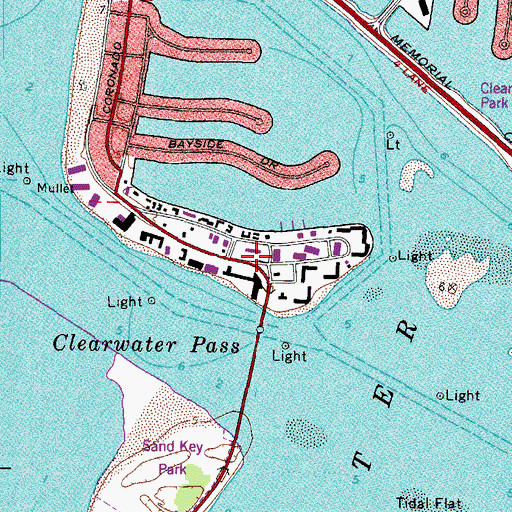 Topographic Map of Clearwater Point, FL