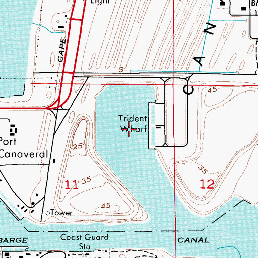 Topographic Map of East Basin, FL