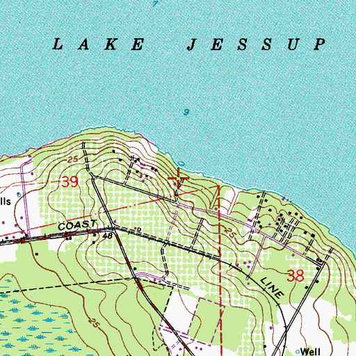 Topographic Map of Solary Wharf, FL