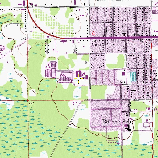 Topographic Map of Pinecrest Elementary School, FL
