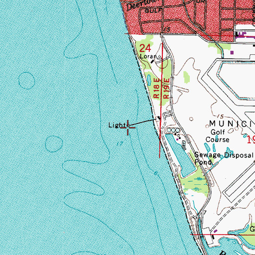 Topographic Map of Venice Fishing Pier Obstruction Lights, FL