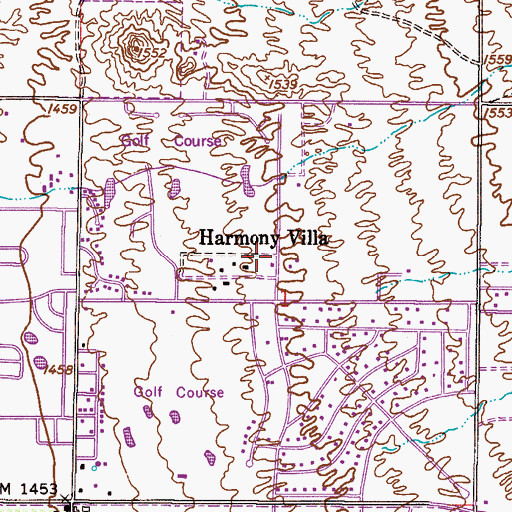 Topographic Map of Harmony Villa, AZ